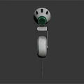 Innovative Computer Device With White Body Green Component And Movable Wheel